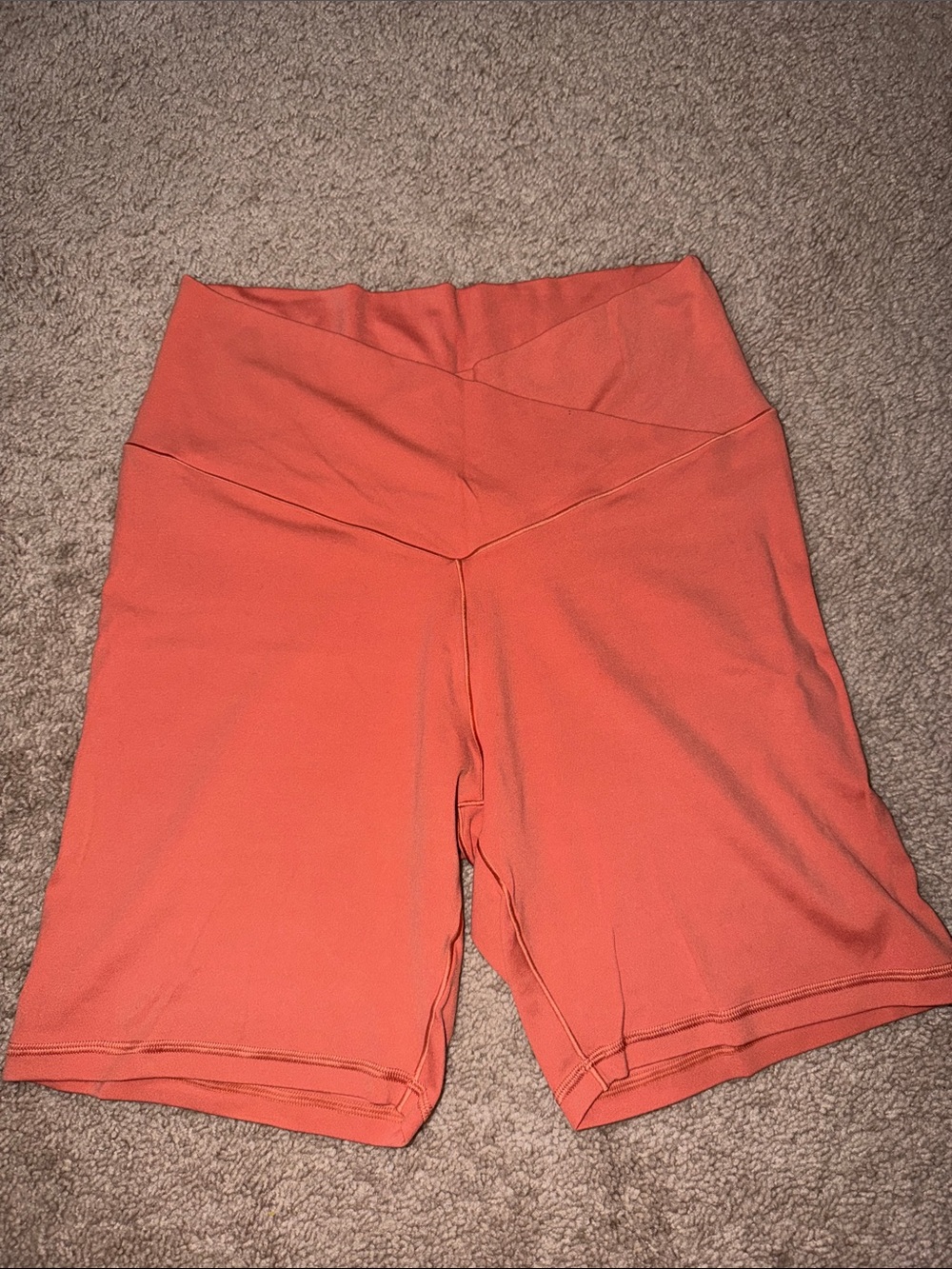 Aerie Offline High-Waist Women’s Bike Shorts in Rust - Picture 1 of 3